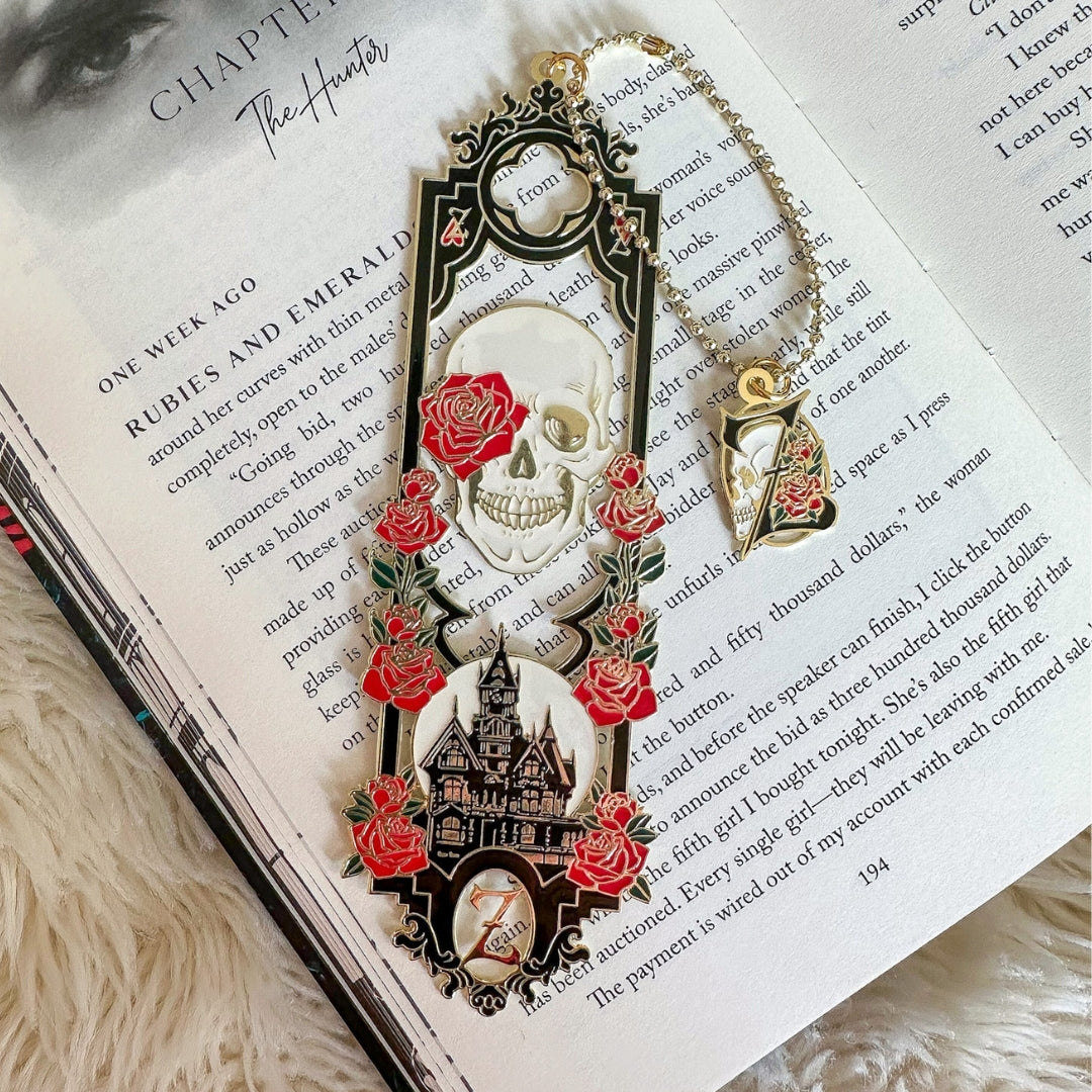 H.D. Carlton Cat and Mouse Skull Bookmark